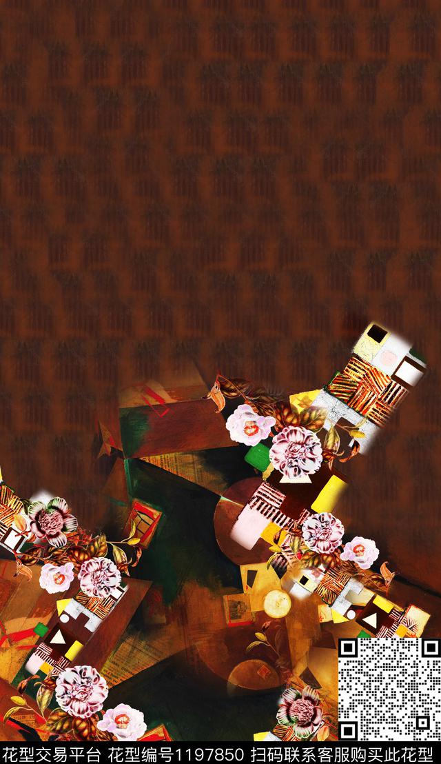 大花定位花中老年数码印花华亿平台下载（图片编号: 1197850） - 瓦栏（Walan）