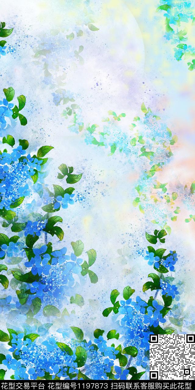 时尚女装花卉数码印花华亿平台下载（图片编号: 1197873） - 瓦栏（Walan）