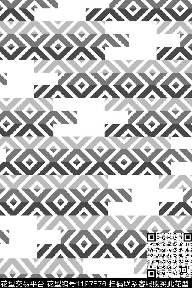 几何炫彩简约数码印花华亿平台下载（图片编号: 1197876） - 瓦栏（Walan）