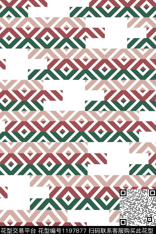 几何炫彩简约数码印花华亿平台下载（图片编号: 1197877） - 瓦栏（Walan）