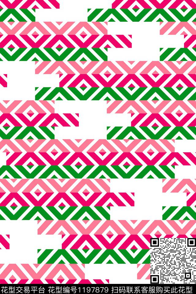 几何炫彩简约数码印花华亿平台下载（图片编号: 1197879） - 瓦栏（Walan）