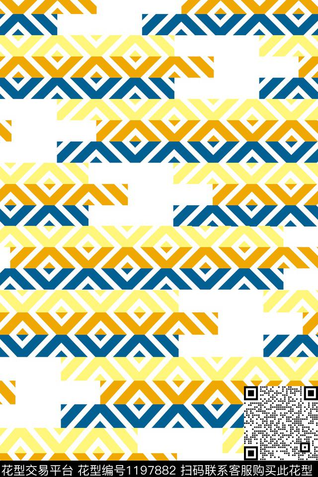 几何炫彩简约数码印花华亿平台下载（图片编号: 1197882） - 瓦栏（Walan）