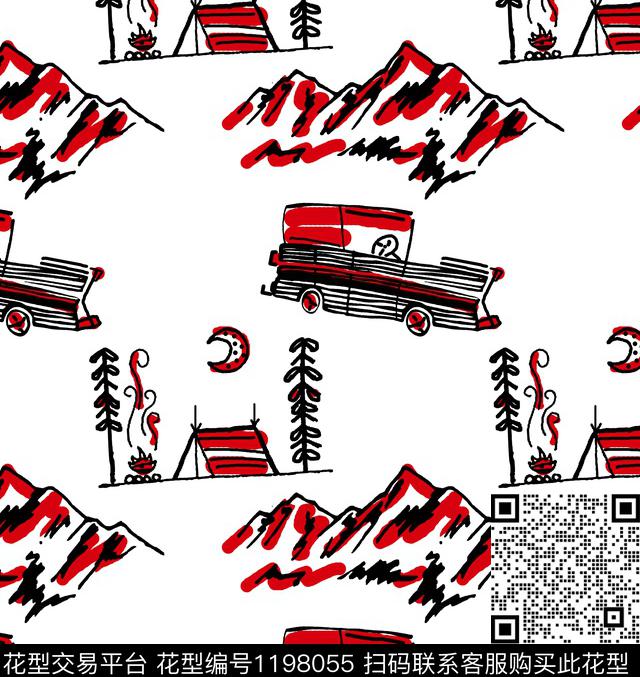 手绘绿植树叶插画传统印花华亿平台下载（图片编号: 1198055） - 瓦栏（Walan）