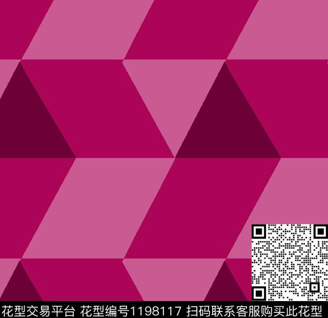 几何抽象大牌风传统印花华亿平台下载（图片编号: 1198117） - 瓦栏（Walan）