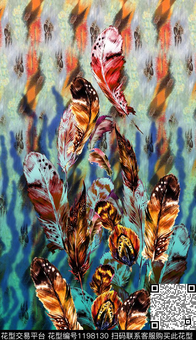 大花定位花中老年数码印花华亿平台下载（图片编号: 1198130） - 瓦栏（Walan）