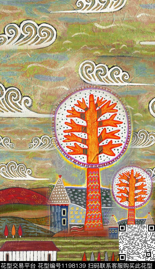 大花定位花中老年数码印花华亿平台下载（图片编号: 1198139） - 瓦栏（Walan）