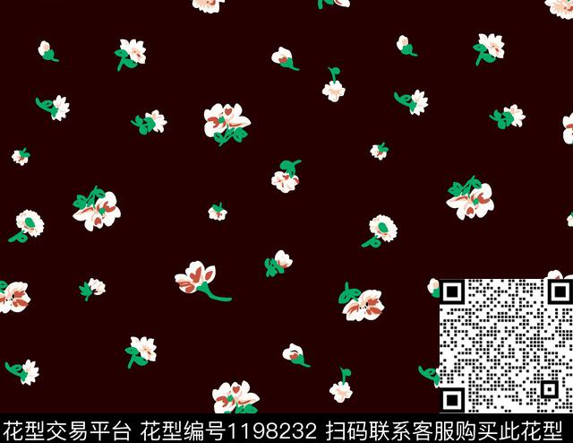 花卉大牌风小碎花传统印花华亿平台下载（图片编号: 1198232） - 瓦栏（Walan）