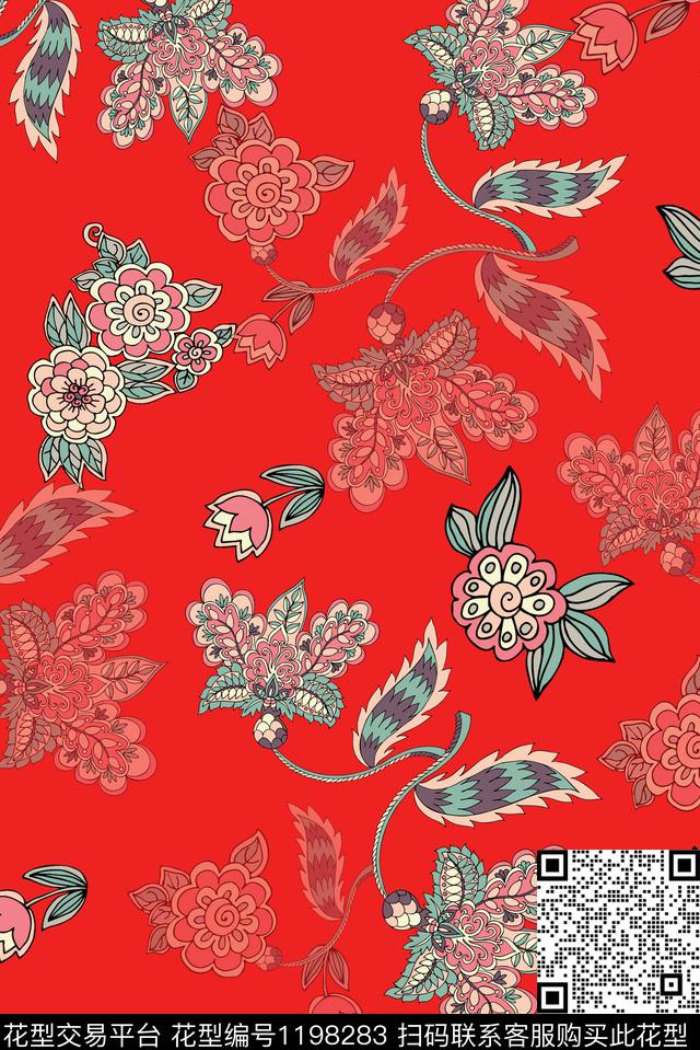 时尚休闲大牌风数码印花华亿平台下载（图片编号: 1198283） - 瓦栏（Walan）