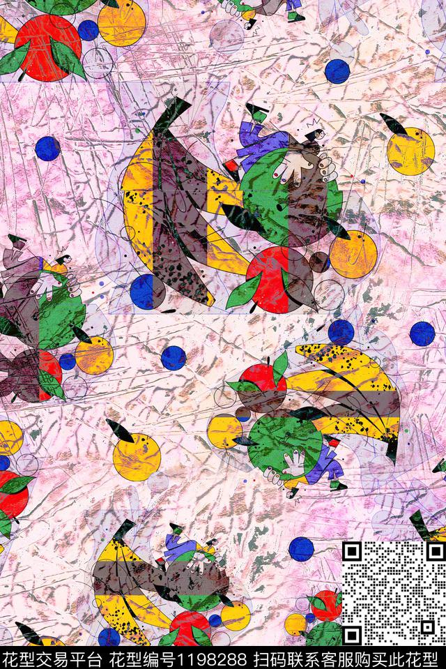 时尚休闲大牌风数码印花华亿平台下载（图片编号: 1198288） - 瓦栏（Walan）