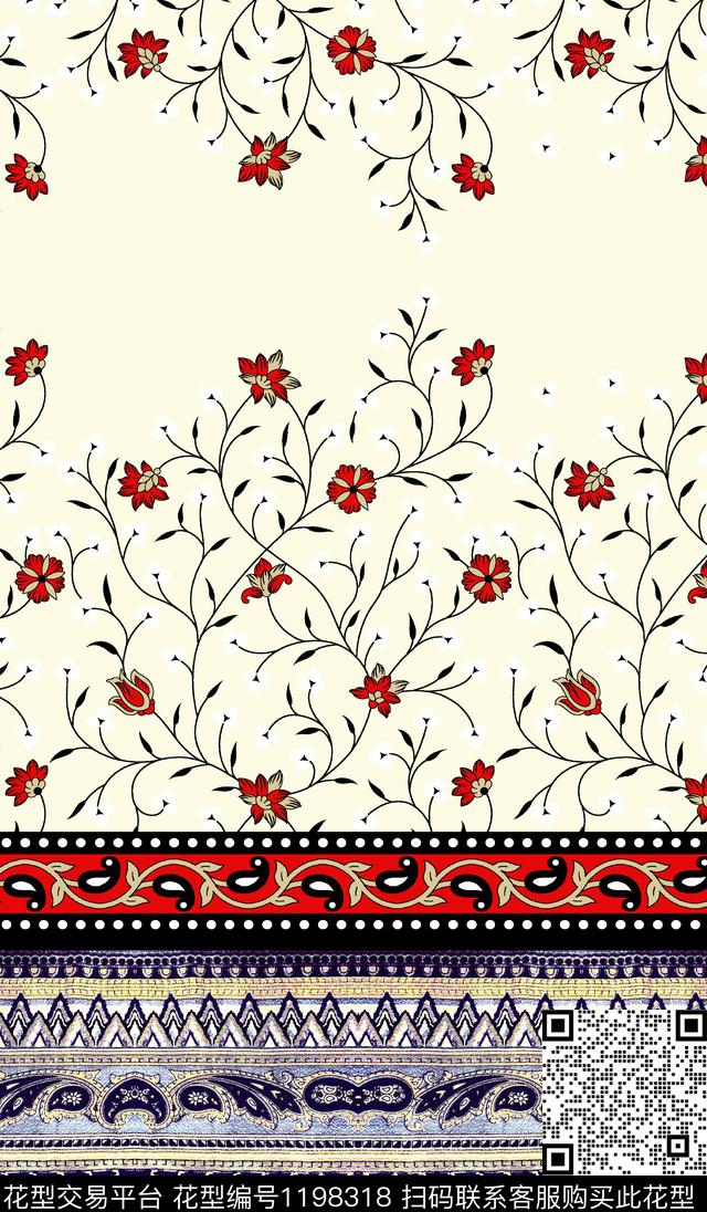 时尚波西米亚复古数码印花华亿平台下载（图片编号: 1198318） - 瓦栏（Walan）