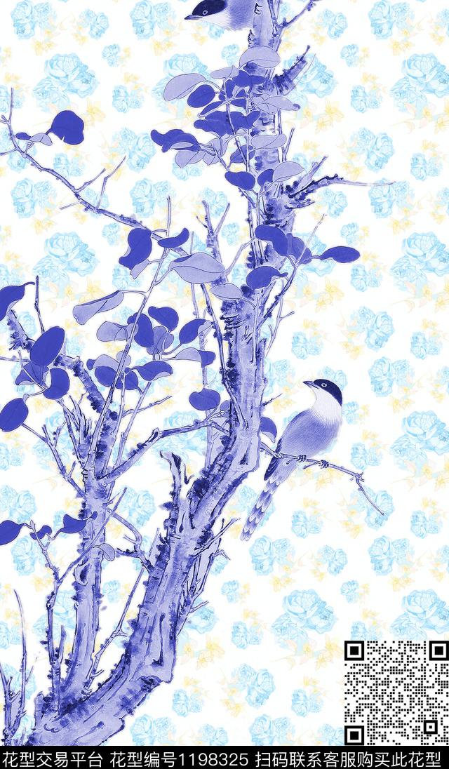 女装大花定位花数码印花华亿平台下载（图片编号: 1198325） - 瓦栏（Walan）