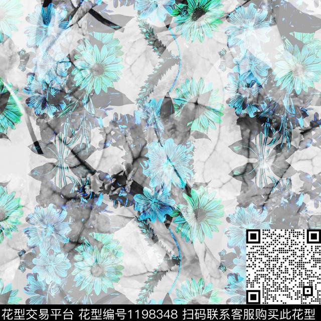 男装潮牌抽象数码印花华亿平台下载（图片编号: 1198348） - 瓦栏（Walan）