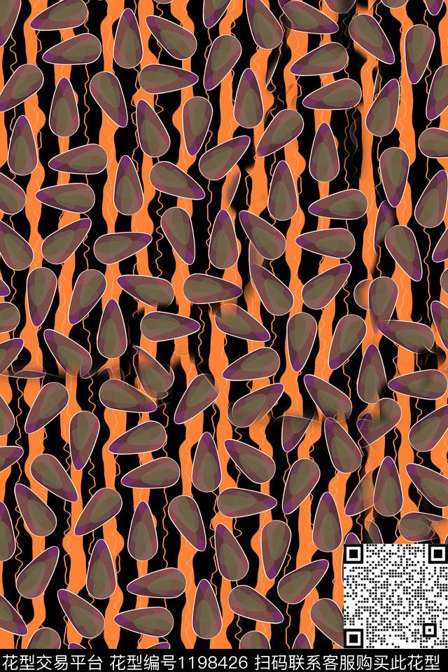 几何抽象肌理数码印花华亿平台下载（图片编号: 1198426） - 瓦栏（Walan）