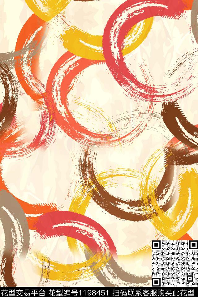 几何肌理线条花卉数码印花华亿平台下载（图片编号: 1198451） - 瓦栏（Walan）