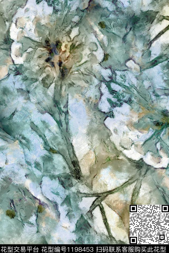 扎染华亿平台抽象大牌风数码印花华亿平台下载（图片编号: 1198453） - 瓦栏（Walan）