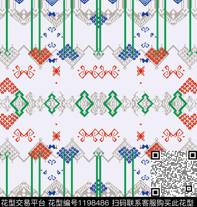 抽象格子传统印花华亿平台下载（图片编号: 1198486） - 瓦栏（Walan）