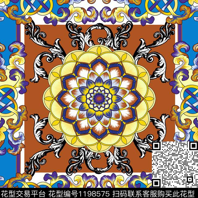 时尚古典花纹休闲传统印花华亿平台下载（图片编号: 1198575） - 瓦栏（Walan）