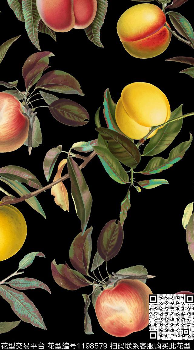 插画复古男装印花休闲植物花卉数码印花华亿平台下载（图片编号: 1198579） - 瓦栏（Walan）