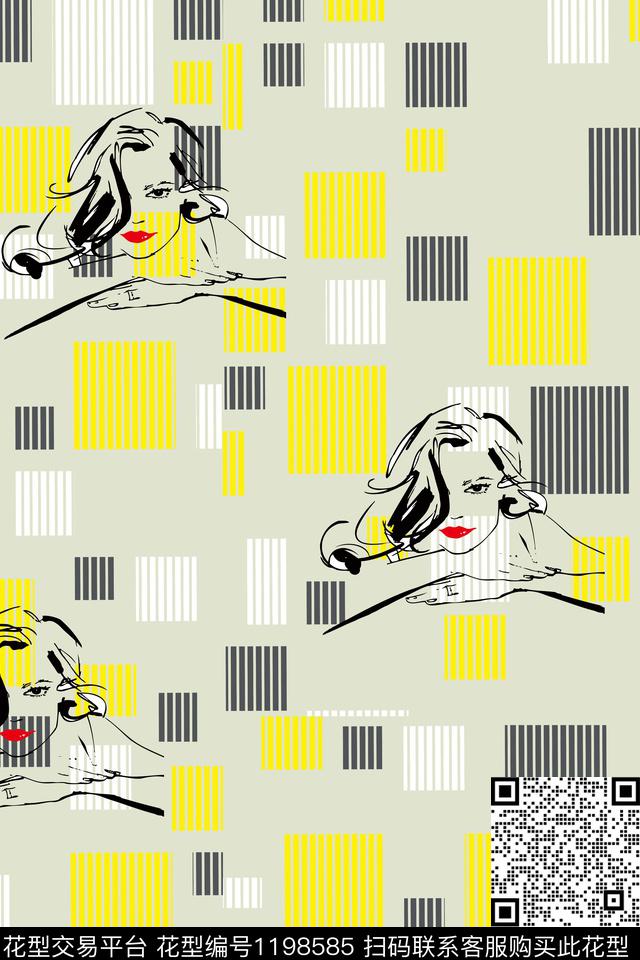 女装几何满版散花传统印花华亿平台下载（图片编号: 1198585） - 瓦栏（Walan）