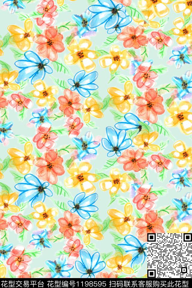 女装花卉小碎花数码印花华亿平台下载（图片编号: 1198595） - 瓦栏（Walan）