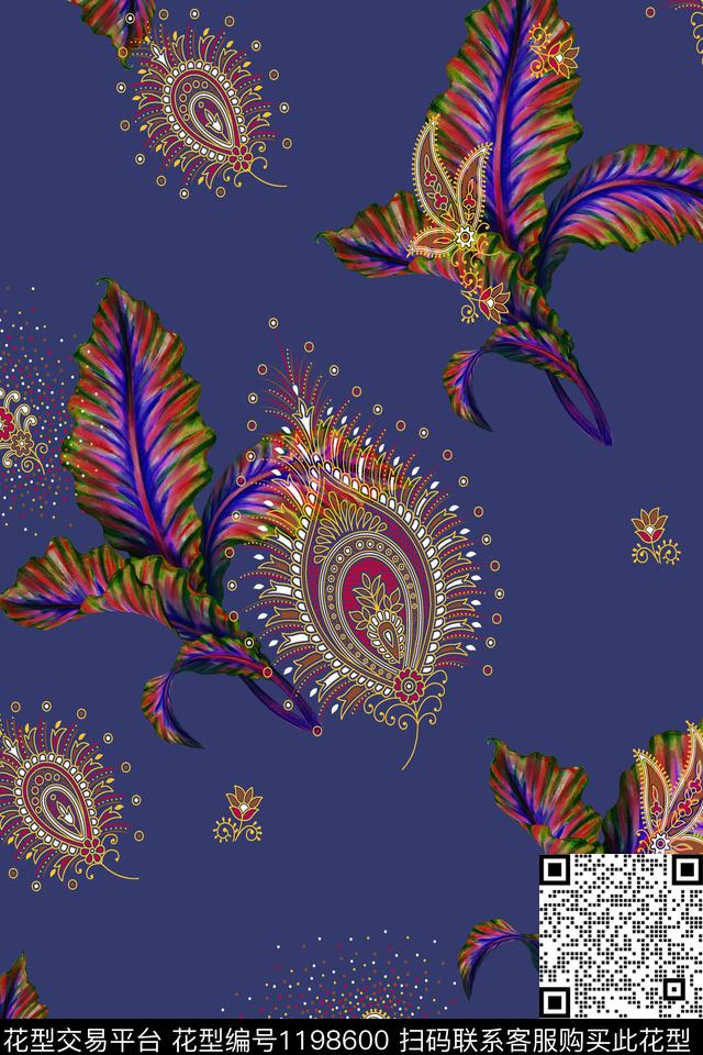 女装花卉满版散花数码印花华亿平台下载（图片编号: 1198600） - 瓦栏（Walan）