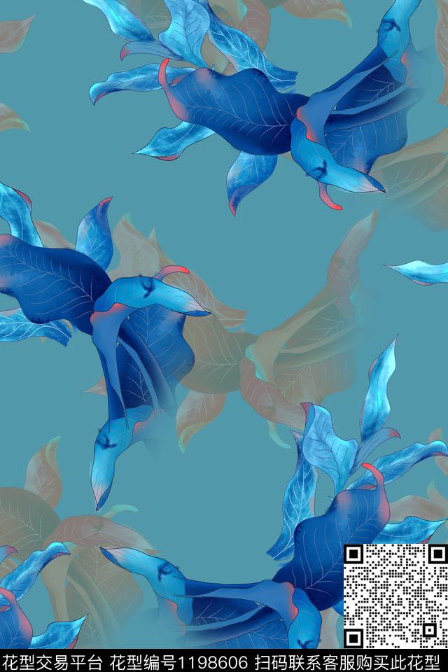 女装花卉满版散花数码印花华亿平台下载（图片编号: 1198606） - 瓦栏（Walan）