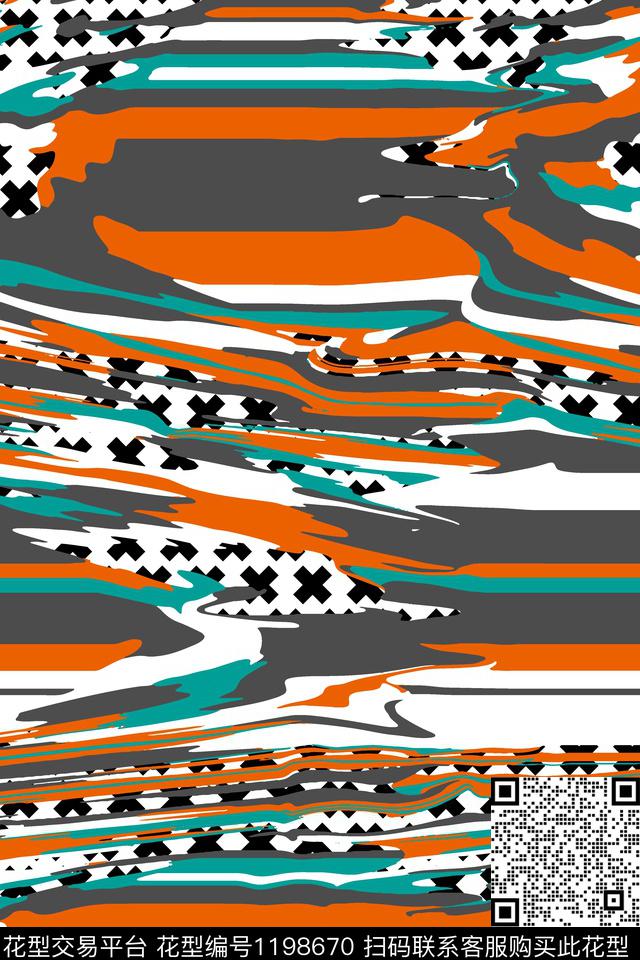 几何迷彩童装传统印花华亿平台下载（图片编号: 1198670） - 瓦栏（Walan）