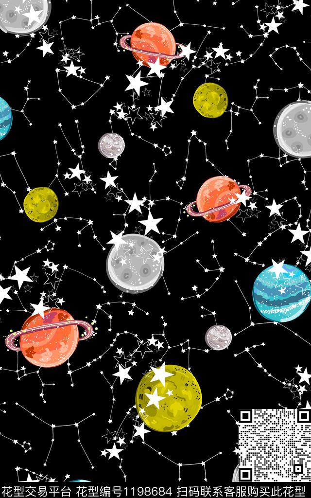 宇宙童装趣味传统印花华亿平台下载（图片编号: 1198684） - 瓦栏（Walan）