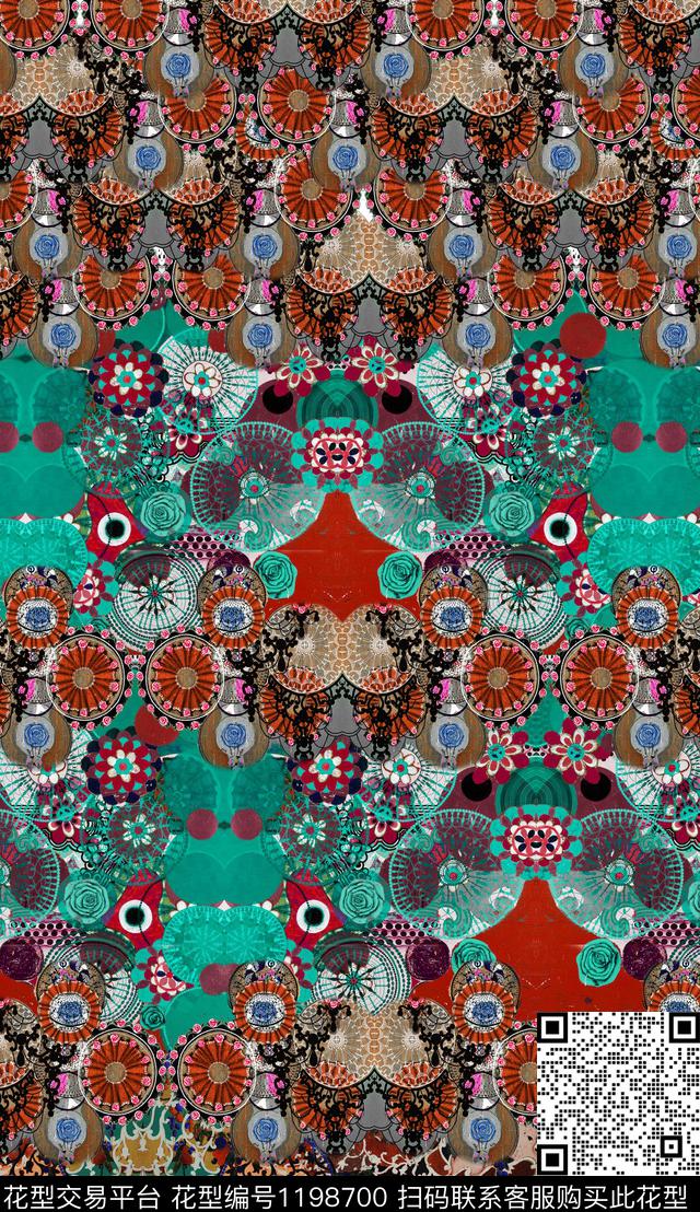 大花定位花中老年数码印花华亿平台下载（图片编号: 1198700） - 瓦栏（Walan）