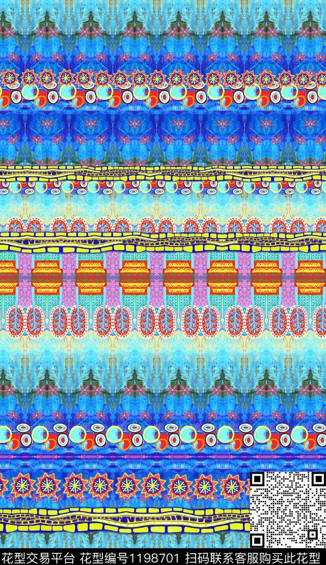 抽象笔触肌理数码印花华亿平台下载（图片编号: 1198701） - 瓦栏（Walan）