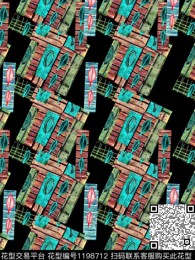 抽象笔触肌理数码印花华亿平台下载（图片编号: 1198712） - 瓦栏（Walan）