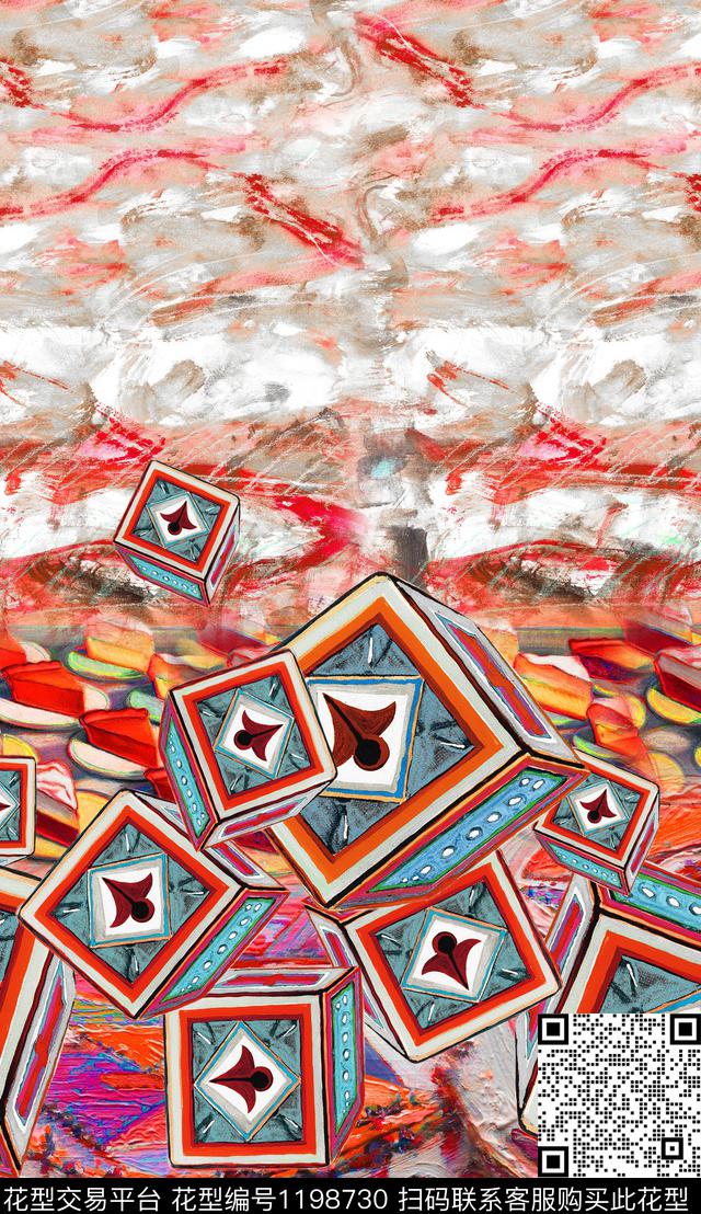 大花定位花中老年数码印花华亿平台下载（图片编号: 1198730） - 瓦栏（Walan）