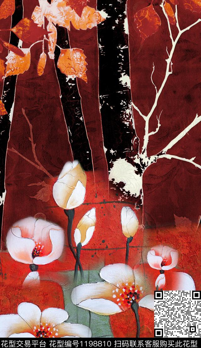 大花定位花中老年数码印花华亿平台下载（图片编号: 1198810） - 瓦栏（Walan）