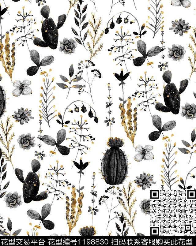 小碎花大牌男装仙人球数码印花华亿平台下载（图片编号: 1198830） - 瓦栏（Walan）