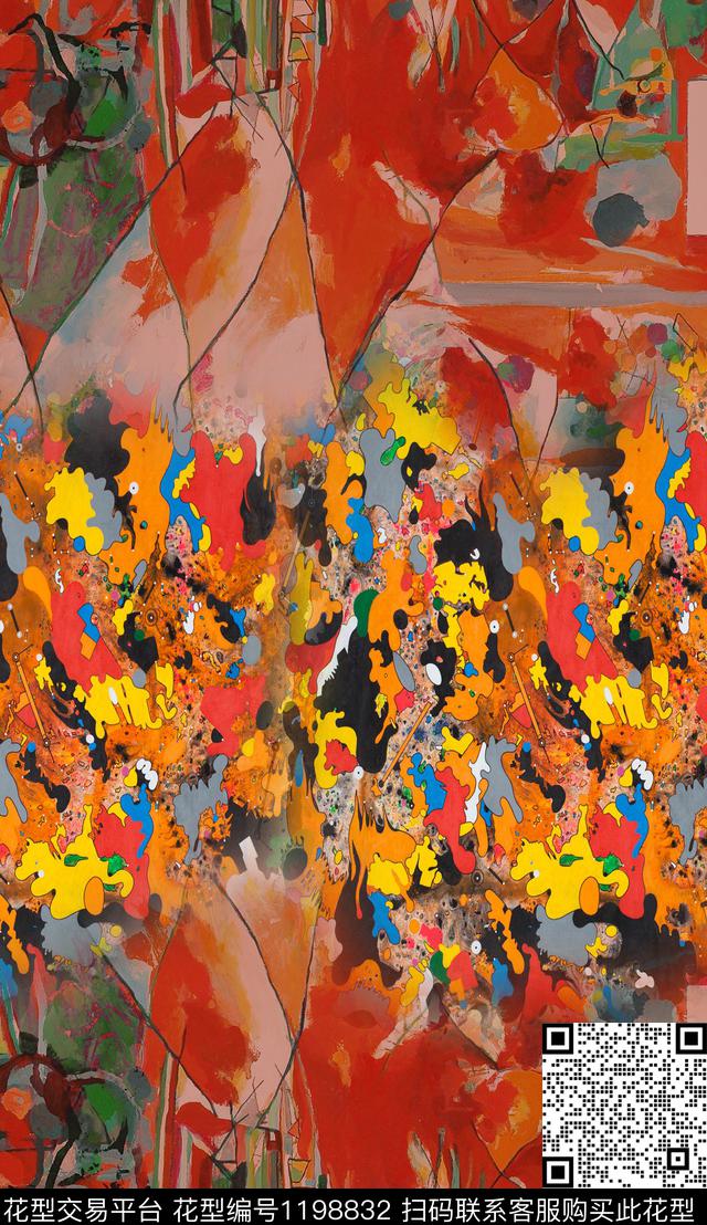 大花定位花中老年数码印花华亿平台下载（图片编号: 1198832） - 瓦栏（Walan）