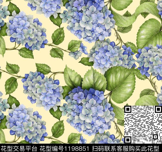 女装清爽底花卉花卉数码印花华亿平台下载（图片编号: 1198851） - 瓦栏（Walan）