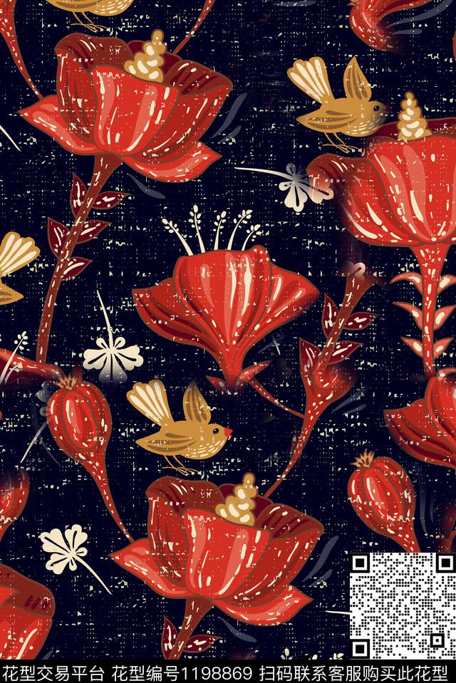 春夏华亿平台旗袍油画华亿平台数码印花华亿平台下载（图片编号: 1198869） - 瓦栏（Walan）