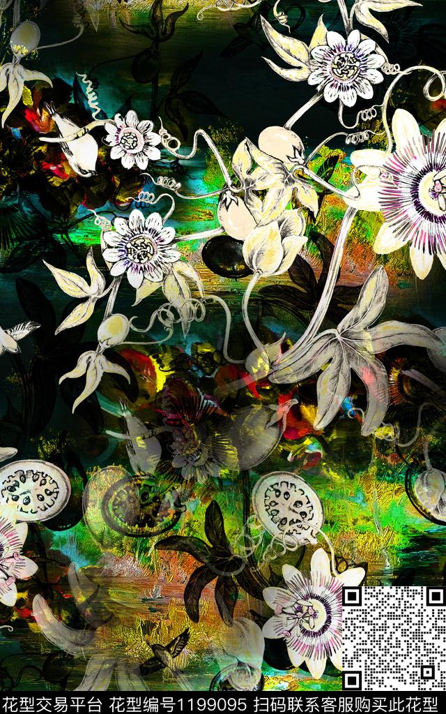 花卉小碎花肌理底纹数码印花华亿平台下载（图片编号: 1199095） - 瓦栏（Walan）