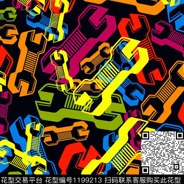 几何卡通趣味数码印花华亿平台下载（图片编号: 1199213） - 瓦栏（Walan）