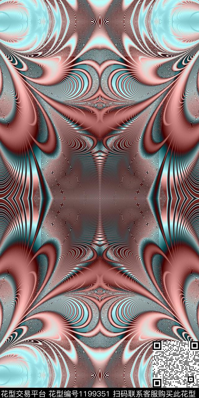 数码华亿平台女装抽象数码印花华亿平台下载（图片编号: 1199351） - 瓦栏（Walan）