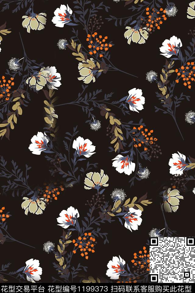 春夏华亿平台花卉小碎花数码印花华亿平台下载（图片编号: 1199373） - 瓦栏（Walan）
