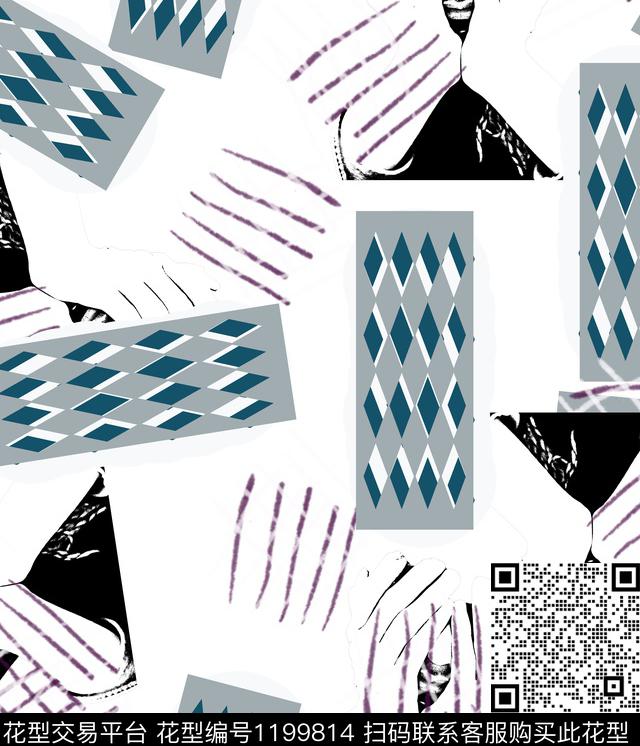 男装几何人物传统印花华亿平台下载（图片编号: 1199814） - 瓦栏（Walan）