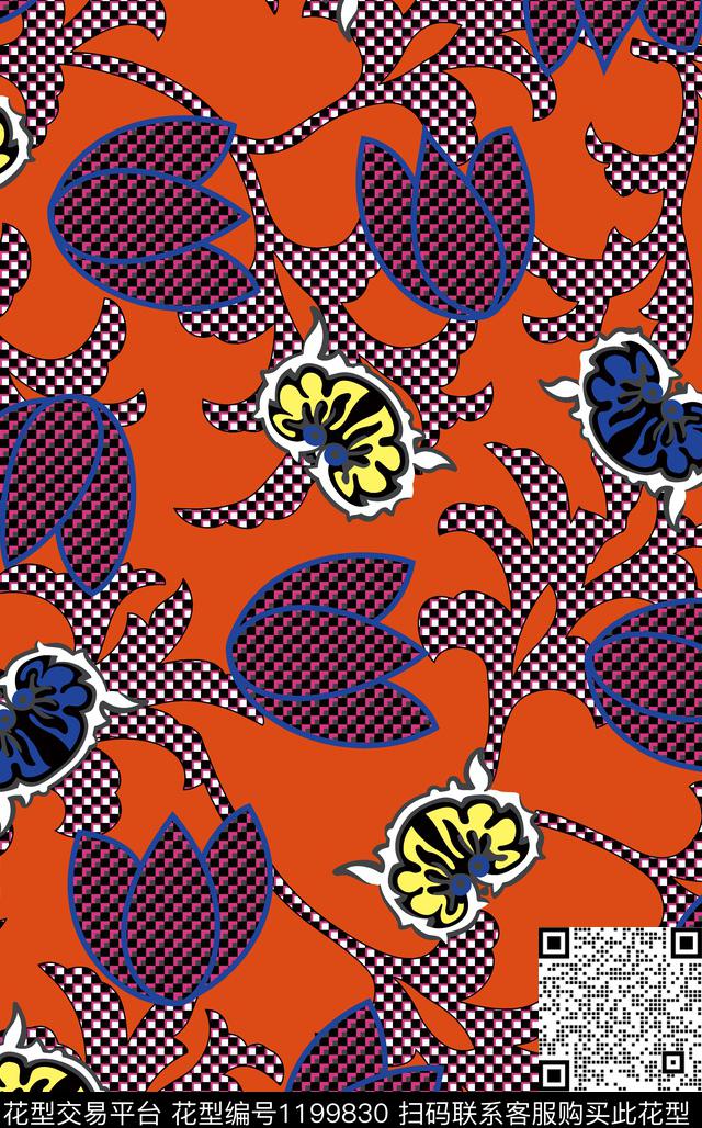 花卉大牌风小碎花传统印花华亿平台下载（图片编号: 1199830） - 瓦栏（Walan）