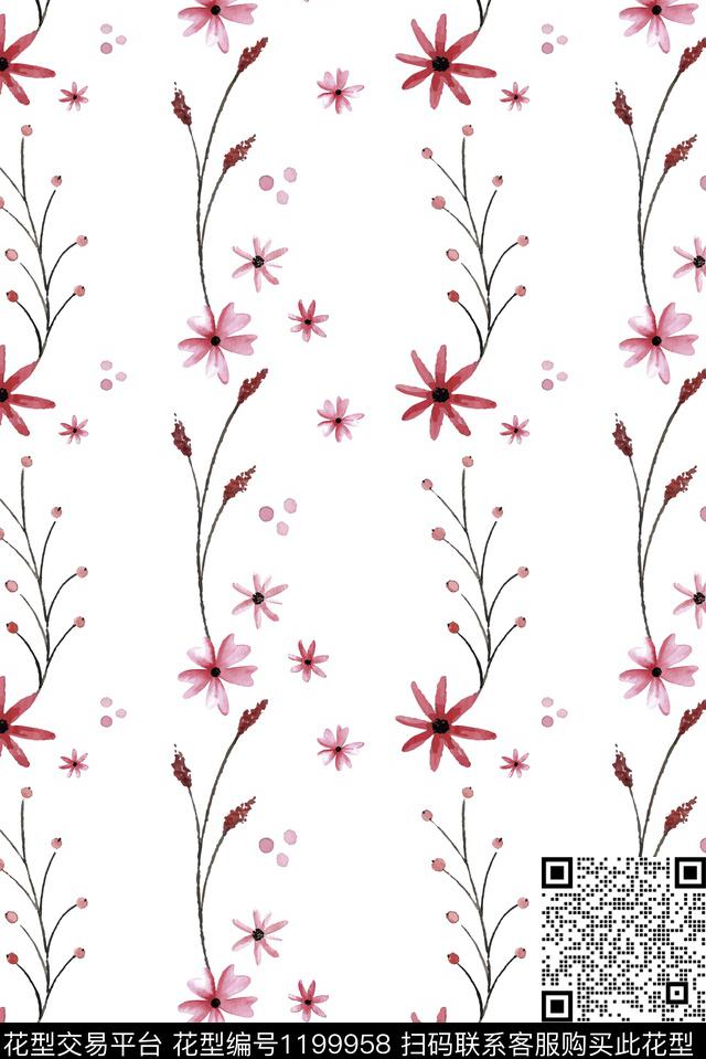 时尚春夏华亿平台清爽底花卉数码印花华亿平台下载（图片编号: 1199958） - 瓦栏（Walan）