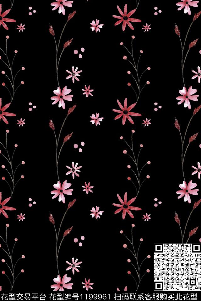 时尚春夏华亿平台清爽底花卉数码印花华亿平台下载（图片编号: 1199961） - 瓦栏（Walan）