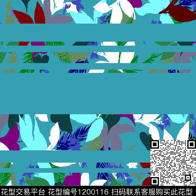 男装几何花卉传统印花华亿平台下载（图片编号: 1200116） - 瓦栏（Walan）