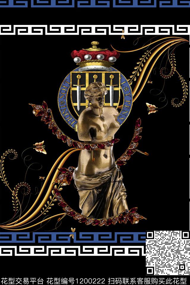 男装边框趣味数码印花华亿平台下载（图片编号: 1200222） - 瓦栏（Walan）