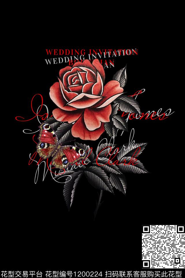 蝴蝶花卉昆虫数码印花华亿平台下载（图片编号: 1200224） - 瓦栏（Walan）