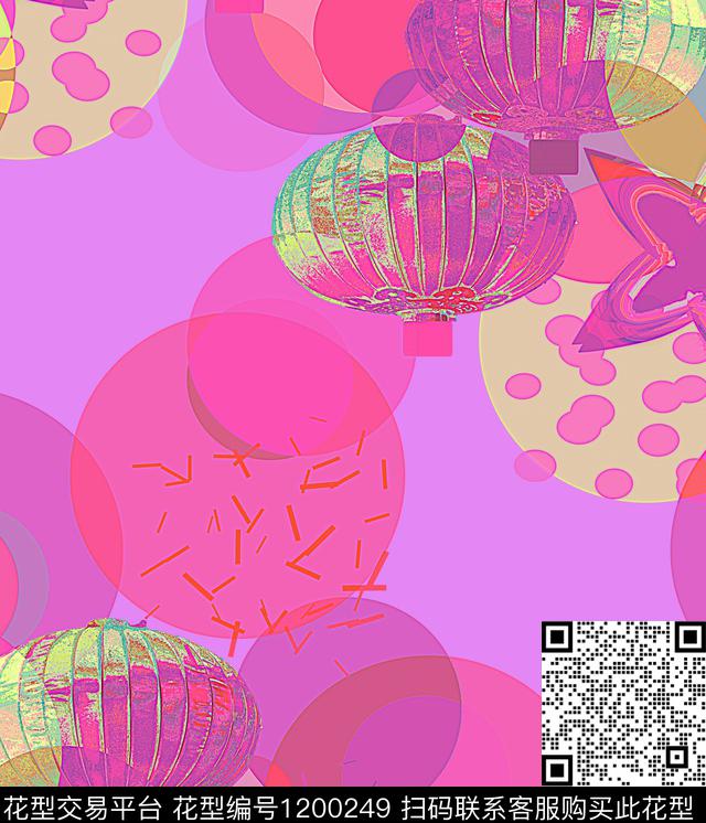 几何抽象撞色数码印花华亿平台下载（图片编号: 1200249） - 瓦栏（Walan）