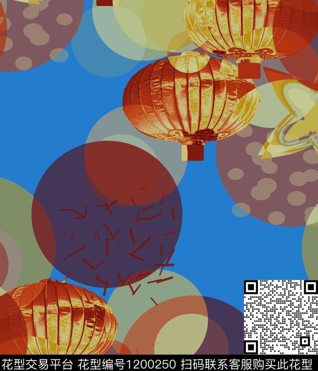 几何抽象撞色数码印花华亿平台下载（图片编号: 1200250） - 瓦栏（Walan）